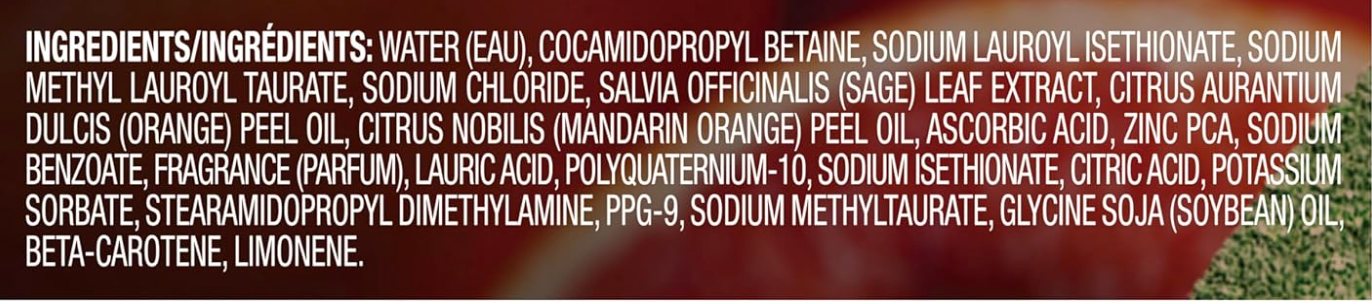 DOVE MEN + CARE 2-in-1 Shampoo + Conditioner Pure Fresh Orange & Sage for Strong, Healthy-Looking Hair, with Vitamin C & Mineral Complex, 17.5 oz